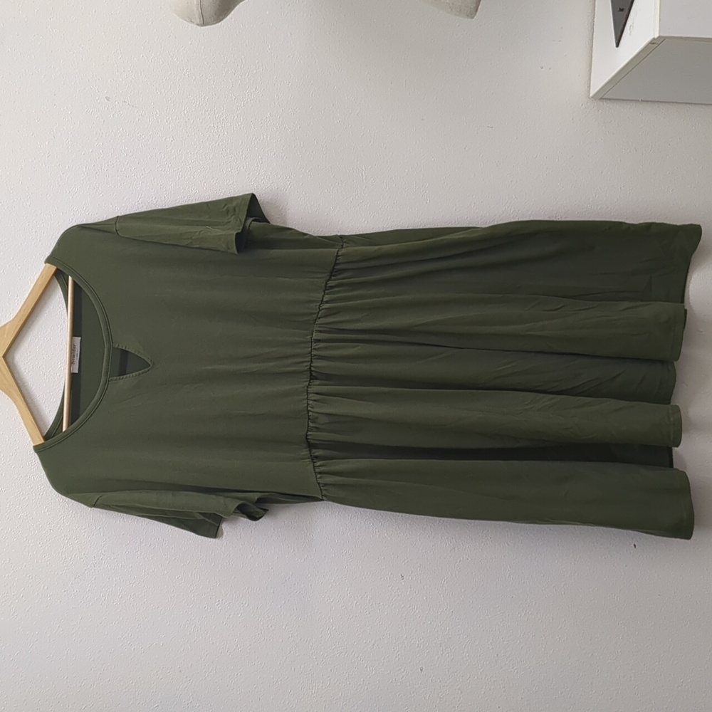 Nemidor green tee shirt dress with pockets 5XL
